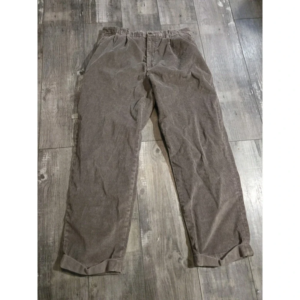 VTG Men's Brooks Brothers Beige Brown Casual Dress Elliot Corduroy Pants Sz35x30